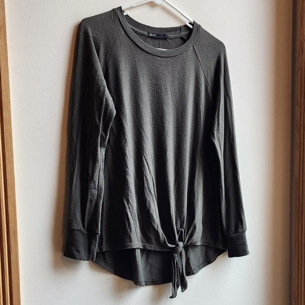 Gibson Olive Green Lightweight Scoop Neck Jersey Size XS